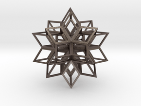 Rhombic Hexecontahedron in Polished Bronzed Silver Steel