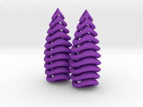 Tetron-earrings in Purple Processed Versatile Plastic: Small