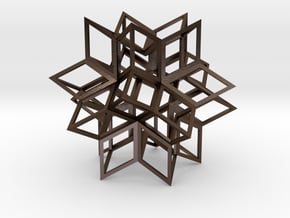 Rhombic Hexecontahedron, Open in Polished Bronze Steel