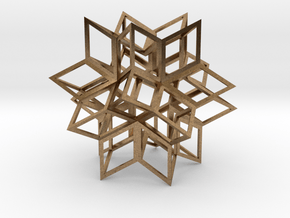 Rhombic Hexecontahedron, Open in Natural Brass