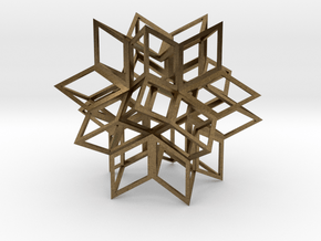 Rhombic Hexecontahedron, Open in Natural Bronze