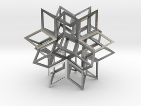 Rhombic Hexecontahedron, Open in Natural Silver