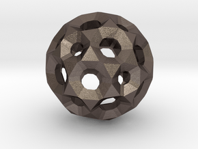 Sphere with holes in Polished Bronzed Silver Steel