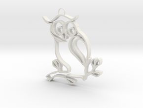 Owl On A Limb in White Natural Versatile Plastic
