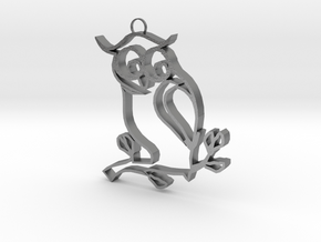 Owl On A Limb in Natural Silver