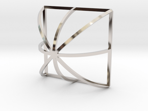 Arch Plus Square in Rhodium Plated Brass