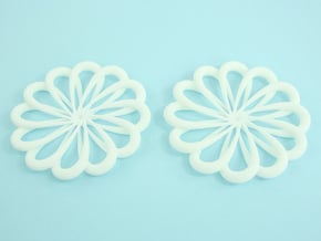 Flowerish 7 Big Hoop Earrings 55mm in White Natural Versatile Plastic