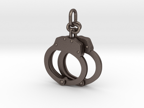Handcuffs in Polished Bronzed Silver Steel