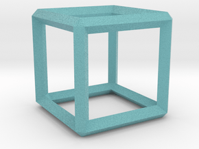 Cube wireframe in Full Color Sandstone