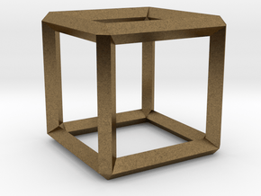 Cube wireframe in Natural Bronze