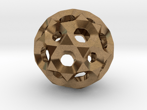 Sphere with holes in Natural Brass