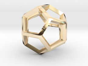 3D Honeycomb  in 14k Gold Plated Brass