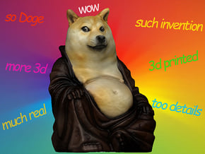 Doge Buddha in Full Color Sandstone