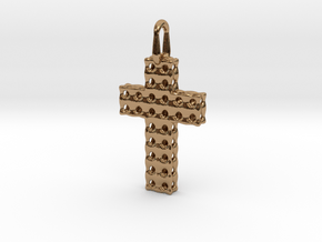 Cross with Depth in Polished Brass