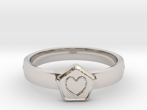 3D Printed Bond What You Love Ring Size 7  in Rhodium Plated Brass
