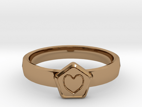 3D Printed Bond What You Love Ring Size 7  in Polished Brass