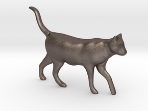 Cat in Polished Bronzed Silver Steel