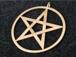 Pentacle Pendant - braided in Natural Brass