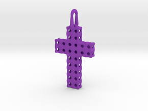 Cross with Depth in Purple Processed Versatile Plastic