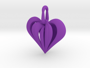 Heart Pendant Simple Elegance Small in Purple Processed Versatile Plastic