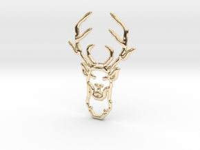 Deer In Wire in 14k Gold Plated Brass