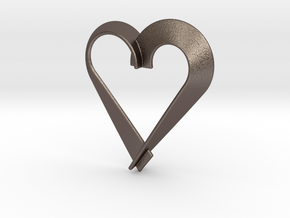 Heart Shaped Pendant in Polished Bronzed Silver Steel