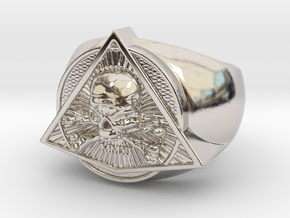 Saint Vitus Ring Size 13 in Rhodium Plated Brass