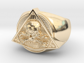 Saint Vitus Ring Size 13 in 14k Gold Plated Brass