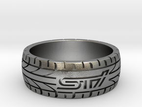 Subaru STI ring - 20 mm (US size 10) in Natural Silver