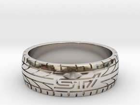 Subaru STI ring - 23 mm (US size 14) in Platinum