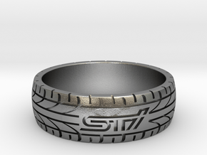 Subaru STI ring - 23 mm (US size 14) in Natural Silver