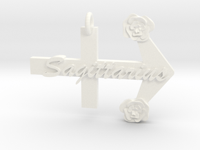 Sagittarius Pendant in White Processed Versatile Plastic