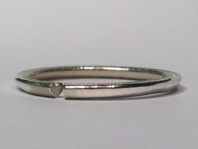 Secret Hidden Heart Ring for introverts! (sz 5.25) in Polished Silver