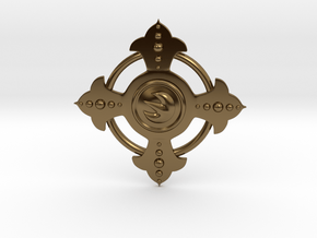 Fire Medallion Pendant in Polished Bronze