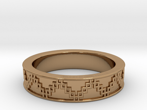 3D Printed Victory Ring | Men Size 9  in Polished Brass