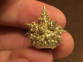 Amazing Fractal Bulb - mini in Natural Brass