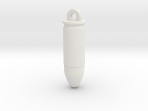 Bullet Keychain in White Natural Versatile Plastic