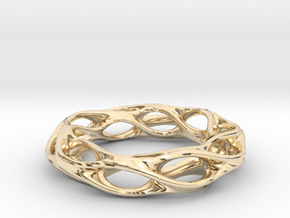 Twisted Holes Ring 17mm in 14k Gold Plated Brass