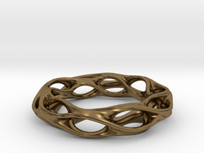 Twisted Holes Ring 17mm in Natural Bronze