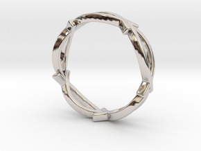 Jesus Fish Eterniy Style Ring Size 9 in Rhodium Plated Brass