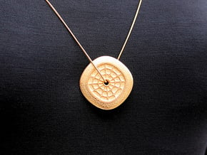  Lucky Coin Pendant #2272 in Polished Gold Steel