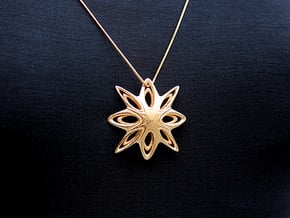 Shinto Pendant #2269 in Polished Gold Steel