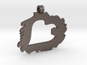Love is Grand and Messy No. 2 Pendant in Polished Bronzed Silver Steel