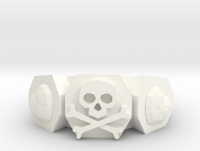Skull N Hearts Ring in White Processed Versatile Plastic