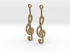 Musical Staff Earings in Polished Gold Steel