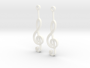 Musical Staff Earings in White Processed Versatile Plastic