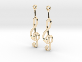 Musical Staff Earings in 14K Yellow Gold