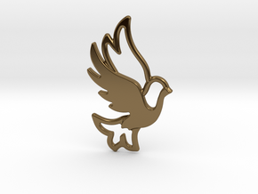 Dove combination pendant in Polished Bronze