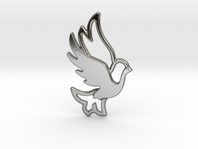 Dove combination pendant in Polished Silver