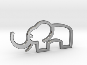 Elephant outline pendant in Polished Silver